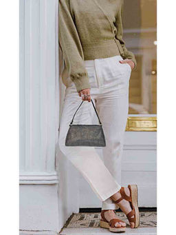 Saint G - Eliza Crystal Embellished Black Leather Mini Handbags