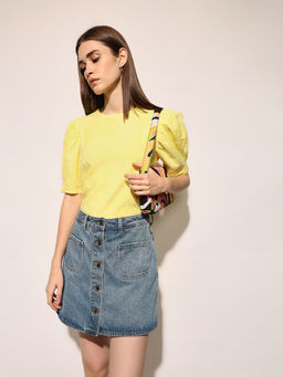 ONLY - Women Embroidery Regular Fit Yellow Top