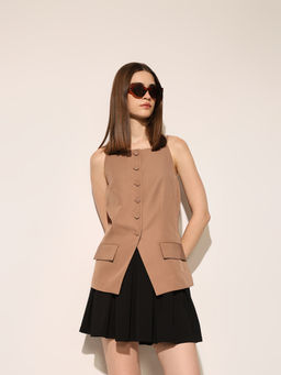 ONLY - Women Solid Regular Fit Light Brown Top