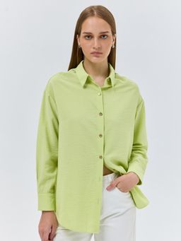 Cover Story - Lime Green Relaxed Fit Shirt