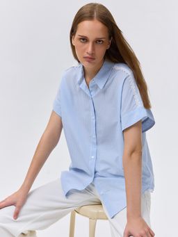 Cover Story - Blue Stripe Relaxed Fit Shirt
