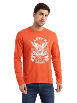 Levi's - Men Crew Neck T-Shirts-Rust