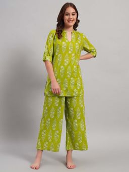 SEPHANI - Women Cotton Co-Ord Set - Green