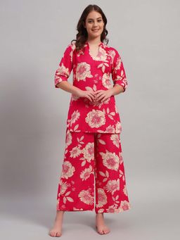 SEPHANI - Women Cotton Co-Ord Set - Red