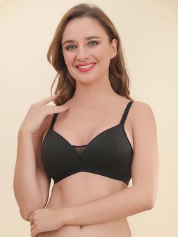 PrettyCat - Women's Lightly Padded Non-Wire T-Shirt Bra - Black