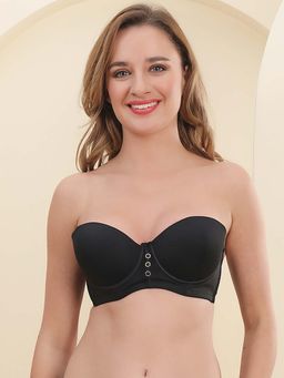 PrettyCat - Women's Smooth Finish Seamless Strapless T-Shirt Bra - Black