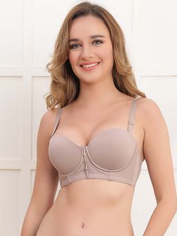 PrettyCat - Women's Smooth Finish Seamless T-Shirt Bra - Beige