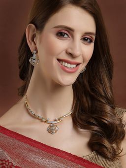 PANASH - Gold Plated CZ Stone Studded Handcrafted Jewellery (Set of 2)