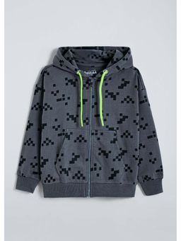 Hopscotch - Pixelated Cotton Zipper Hoodie