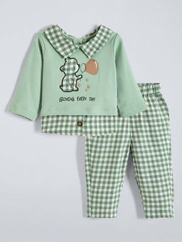 Hopscotch - Checkered Cotton T-shirt & Pant