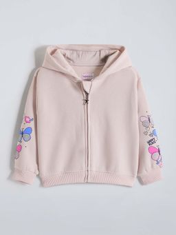 Hopscotch - Glitter Butterfly Hoodie Neck Jacket