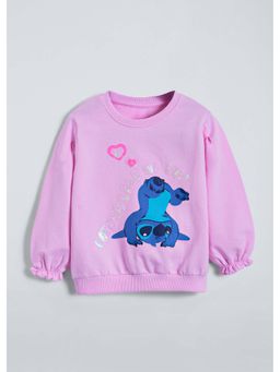 Hopscotch - Sequined Lilo and Stitch Print Sweatshirt