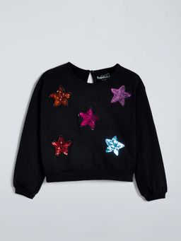 Hopscotch - Sequin Star Cotton Tie-Back T-shirt