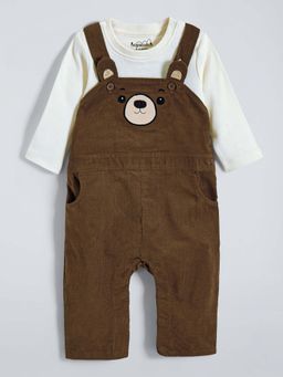Hopscotch - Bear Face Corduroy Dungaree and T-shirt