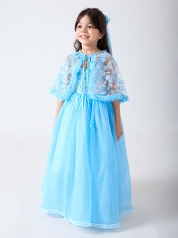 Hopscotch - Floral Applique Gown with shrug & Clip