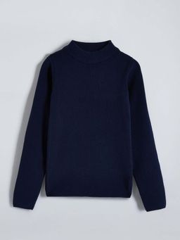 Hopscotch - Textured Navy Blue Sweater