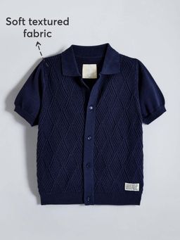 Hopscotch - Textured Button Down Sweater