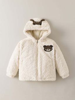 Hopscotch - Teddy Embroidered Textured Jacket