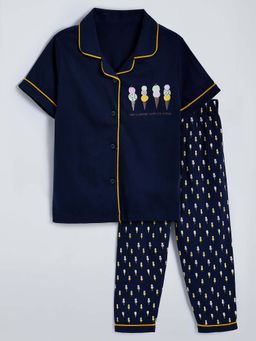 Hopscotch - Ice Cream Cotton Shirt With Pyjama