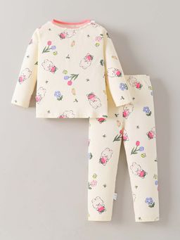 Hopscotch - Bunny Printed Cotton T-shirt with Pyjama