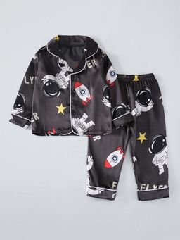 Hopscotch - Space Adventure Satin Shirt With Pyjama