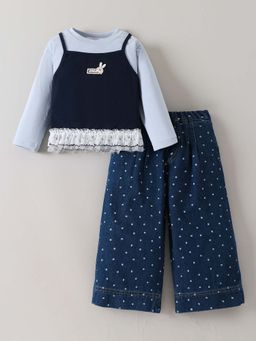 Hopscotch - Lace Embellished Jeans With Top