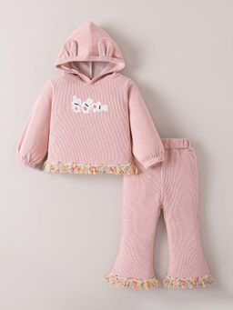 Hopscotch - Bunny Embroidered Hooded With Pant