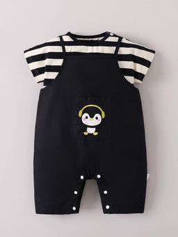 Hopscotch - Penguin Embroidered Dungaree With T-Shirt