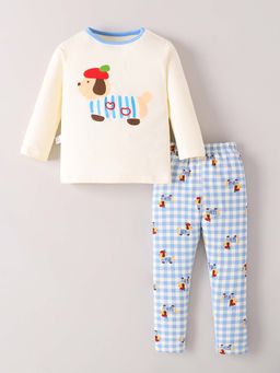 Hopscotch - Puppy Cotton Pyjama With T-Shirt