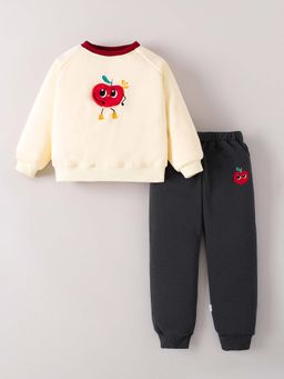 Hopscotch - Apple Applique Jogger With Sweatshirt