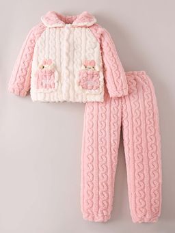 Hopscotch - Cable Knit Hooded Shirt with Pyjama