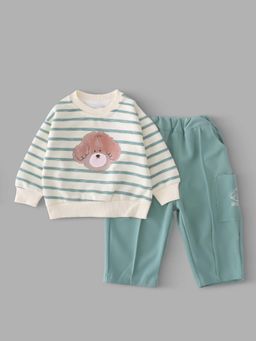Hopscotch - Striped Puppy Pant With Sweatshirt