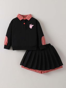 Hopscotch - Gingham Checks Sweatshirt With Shorts