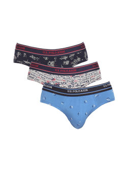 U.S. POLO ASSN. - Men Assorted I615 Mid Rise Printed Briefs Multi-Color (Pack of 3)