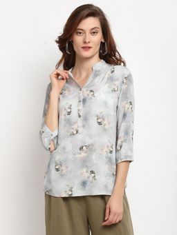 Gipsy - Grey Floral Crepe Tunic