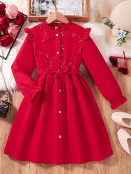 Oh Rare - Girls Fashionable Long Sleeved Stylish Dress
