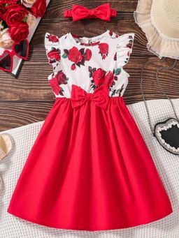 Oh Rare - Girls Sweet Bow Floral Princess Dress
