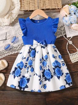 Oh Rare - Girls Sweet Princess Style Short Sleeved Floral Dress