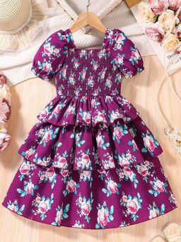 Oh Rare - Girls Purple Princess Stylish Midi Dress