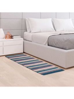 HomeTown - Fiesta Cotton Chenille Dhurrie Runner 60X152 Cm In Blue Blush Colour