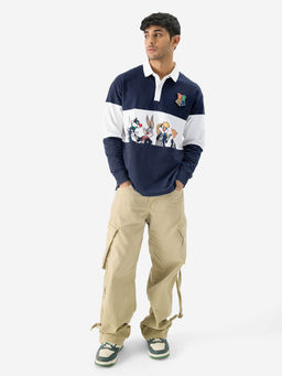The Souled Store - Official Harry Potter: Enter The Looney Tunes Men Rugby Polo T-Shirt
