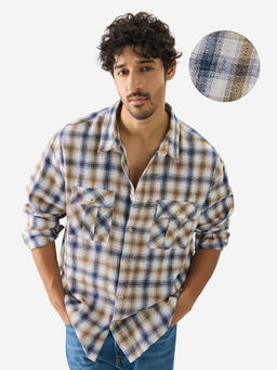 The Souled Store - Plaid: White Men Utility Shirt
