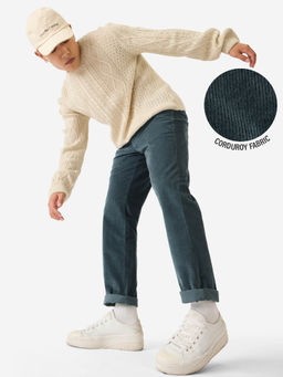 The Souled Store - Original Corduroy Pants: Teal Blue Men Pants