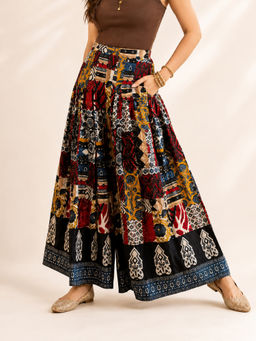 COTLAND FASHION - Women Multi-Color Printed Work Cotton Palazzo