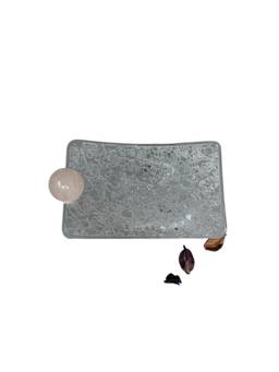 EL' UNIQUE - Flower Embossed Platter With Rose Quartz Knob