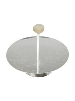 EL' UNIQUE - Baby Round Platter With Handle With Green Knob
