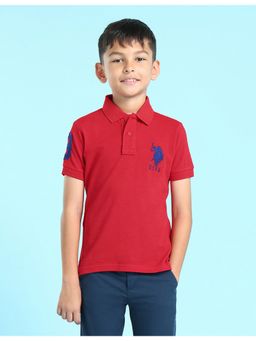U.S. POLO ASSN. - Boys Red Cotton Pique Polo T-Shirt