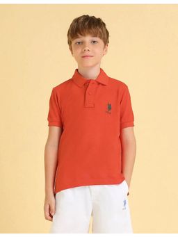 U.S. POLO ASSN. - Boys Orange Cotton Pique Polo T-Shirt