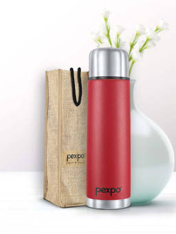 Pexpo - Flamingo Crimson Red Stainless Steel Vacuum Insulated Hot&Cold Flask - 1000ml
