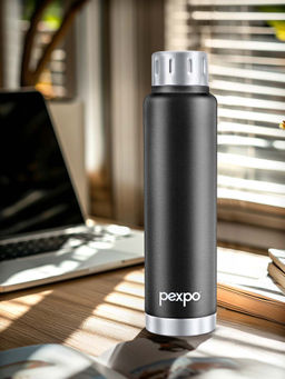 Pexpo - Cameo Knight Black Stainless Steel Vacuum Insulated Hot & Cold Flask - 500ml